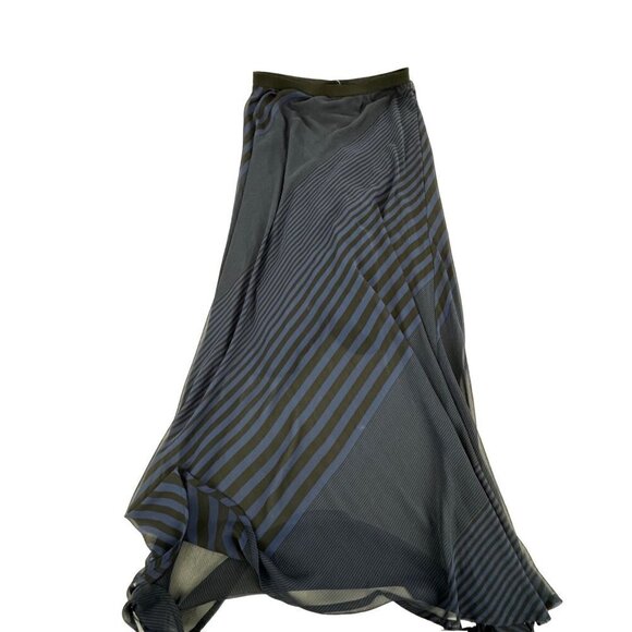 Pleione Black and Blue Semi Asymmetrical Maxi Skirt Size Large Made in the USA - Picture 8 of 8